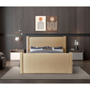  Color_Camel Size_King -- Elias Camel Velvet Upholstered King Bed IMAGE 4
