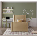  Color_Camel Size_Twin -- Elias Camel Velvet Upholstered Twin Bed IMAGE 4