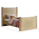  Color_Camel Size_Twin -- Elias Camel Velvet Upholstered Twin Bed IMAGE 9