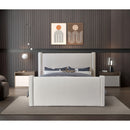  Meridian Elias Cream Velvet Upholstered Full Bed IMAGE 4