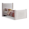  Color_Cream Size_Twin -- Elias Cream Velvet Upholstered Twin Bed IMAGE 1