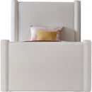  Meridian Elias Cream Velvet Upholstered Twin Bed IMAGE 3