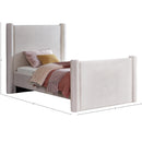  Meridian Elias Cream Velvet Upholstered Twin Bed IMAGE 9