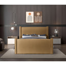  Color_Saddle Size_Queen -- Elias Saddle Velvet Upholstered Queen Bed IMAGE 4