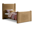  Color_Saddle Size_Twin -- Elias Saddle Velvet Upholstered Twin Bed IMAGE 1