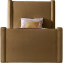  Color_Saddle Size_Twin -- Elias Saddle Velvet Upholstered Twin Bed IMAGE 3