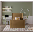 Color_Saddle Size_Twin -- Elias Saddle Velvet Upholstered Twin Bed IMAGE 4