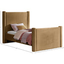  Color_Saddle Size_Twin -- Elias Saddle Velvet Upholstered Twin Bed IMAGE 9