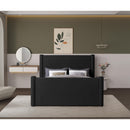  Color_Black Size_King -- Elias Black Boucle Fabric Upholstered King Bed IMAGE 4