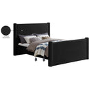  Color_Black Size_King -- Elias Black Boucle Fabric Upholstered King Bed IMAGE 8