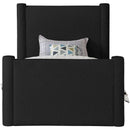  Color_Black Size_Twin -- Meridian Elias Upholstered Poster Bed IMAGE 3
