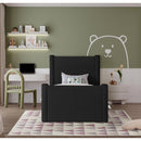  Color_Black Size_Twin -- Meridian Elias Upholstered Poster Bed IMAGE 4