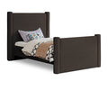  Color_Brown Size_Twin -- Elias Brown Boucle Fabric Upholstered Twin Bed IMAGE 1