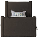  Color_Brown Size_Twin -- Elias Brown Boucle Fabric Upholstered Twin Bed IMAGE 3