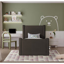  Color_Brown Size_Twin -- Elias Brown Boucle Fabric Upholstered Twin Bed IMAGE 4