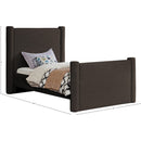  Color_Brown Size_Twin -- Elias Brown Boucle Fabric Upholstered Twin Bed IMAGE 9