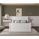  Color_Cream Size_Full -- Elias Cream Boucle Fabric Upholstered Full Bed IMAGE 4