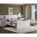  Color_Cream Size_Queen -- Elias Cream Boucle Fabric Upholstered Queen Bed IMAGE 2