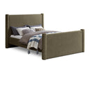  Color_Olive Size_Full -- Elias Olive Green Boucle Fabric Upholstered Full Bed IMAGE 1