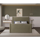  Color_Olive Size_Full -- Elias Olive Green Boucle Fabric Upholstered Full Bed IMAGE 4