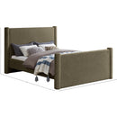 Meridian Elias Olive Green Boucle Fabric Full Bed IMAGE 9