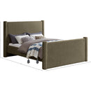  Color_Olive Size_King -- Elias Olive Green Boucle Fabric Upholstered King Bed IMAGE 9