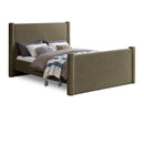  Color_Olive Size_Queen -- Elias Olive Green Boucle Fabric Upholstered Queen Bed IMAGE 1