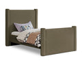  Color_Olive Size_Twin -- Elias Olive Green Boucle Fabric Upholstered Twin Bed IMAGE 1
