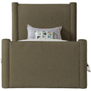  Color_Olive Size_Twin -- Elias Olive Green Boucle Fabric Upholstered Twin Bed IMAGE 3