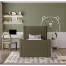  Color_Olive Size_Twin -- Elias Olive Green Boucle Fabric Upholstered Twin Bed IMAGE 4