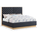  Color_Black Size_King -- Casa Black Vegan Leather Upholstered King Bed IMAGE 10