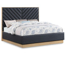  Color_Black Size_King -- Casa Black Vegan Leather Upholstered King Bed IMAGE 1