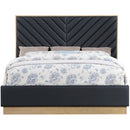  Color_Black Size_King -- Casa Black Vegan Leather Upholstered King Bed IMAGE 3