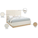 Meridian Casa Cream Vegan Leather King Bed (3 Boxes) IMAGE 11
