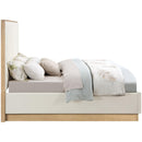 Color_Cream  Size_King  -- Casa Cream Vegan Leather Upholstered King Bed IMAGE 4