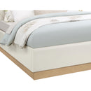  Color_Cream  Size_King  -- Casa Cream Vegan Leather Upholstered King Bed IMAGE 5