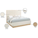  Color_Cream  Size_Queen  -- Casa Cream Vegan Leather Upholstered Queen Bed IMAGE 11