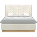  Color_Cream  Size_Queen  -- Casa Cream Vegan Leather Upholstered Queen Bed IMAGE 3