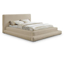  Color_Beige Size_Full -- Dane Beige Teddy Fabric Upholstered Full Bed IMAGE 1