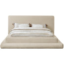  Color_Beige Size_Full -- Dane Beige Teddy Fabric Upholstered Full Bed IMAGE 3