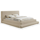  Color_Beige  Size_Queen  -- Dane Beige Teddy Fabric Upholstered Queen Bed IMAGE 8