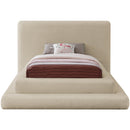  Color_Beige  Size_Twin  -- Dane Beige Teddy Fabric Upholstered Twin Bed IMAGE 3