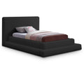  Color_Black Size_Twin -- Dane Black Teddy Fabric Upholstered Twin Bed IMAGE 1