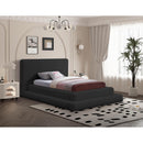  Color_Black  Size_Twin  -- Dane Black Teddy Fabric Upholstered Twin Bed IMAGE 2