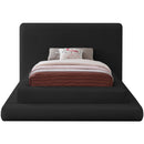  Color_Black  Size_Twin  -- Dane Black Teddy Fabric Upholstered Twin Bed IMAGE 3