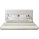  Color_Cream  Size_King  -- Dane Cream Teddy Fabric Upholstered King Bed IMAGE 3