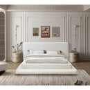 Color_Cream  Size_Queen  -- Dane Cream Teddy Fabric Upholstered Queen Bed IMAGE 4