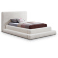  Color_Cream Size_Twin -- Dane Cream Teddy Fabric Upholstered Twin Bed IMAGE 1
