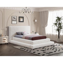  Color_Cream  Size_Twin  -- Dane Cream Teddy Fabric Upholstered Twin Bed IMAGE 2