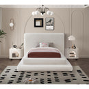  Color_Cream  Size_Twin  -- Dane Cream Teddy Fabric Upholstered Twin Bed IMAGE 4